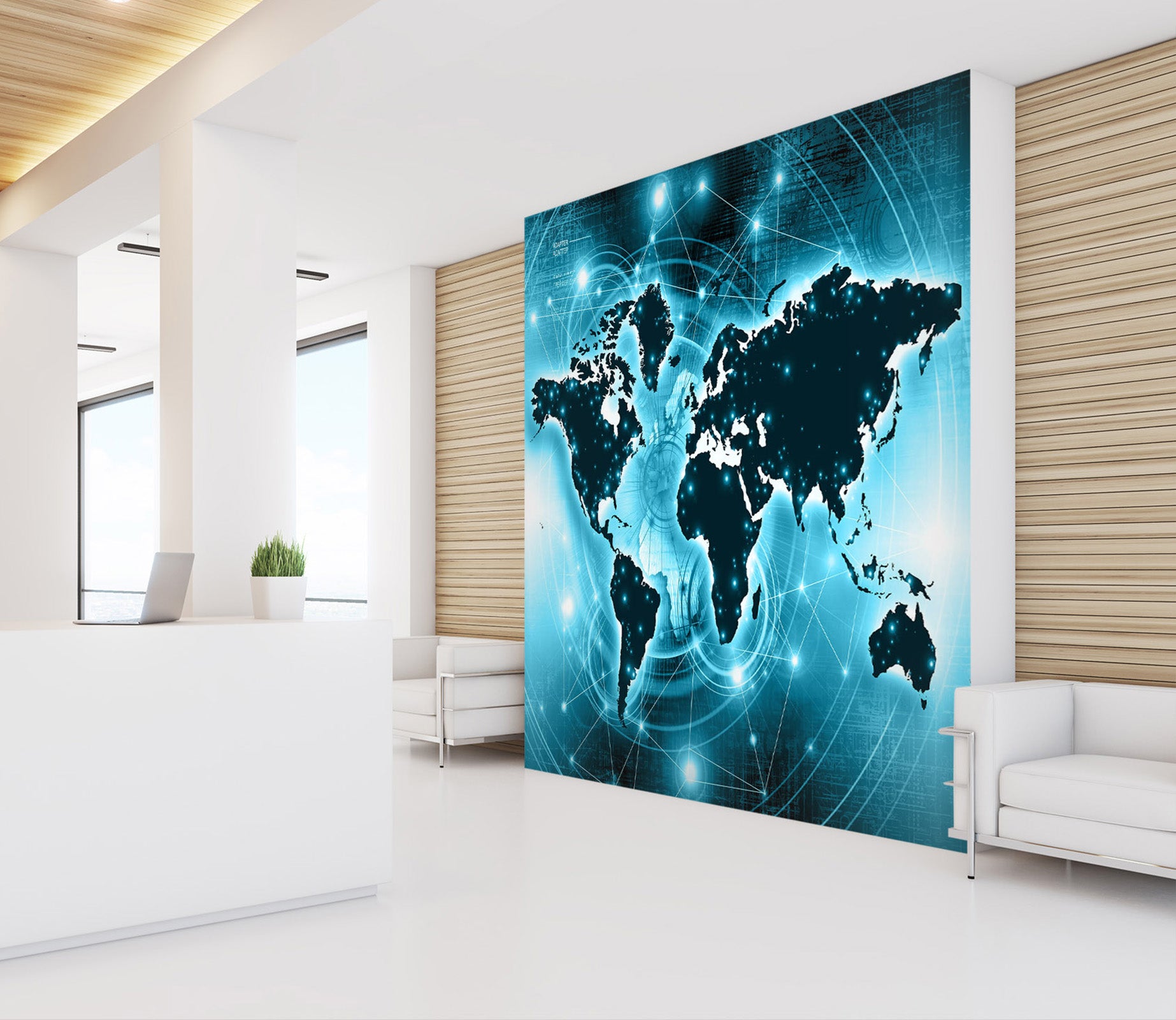 3D Black Valley 2105 World Map Wall Murals