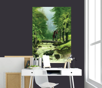 3D Forest Bridge Soldier Creek 8086 Ciruelo Wall Sticker