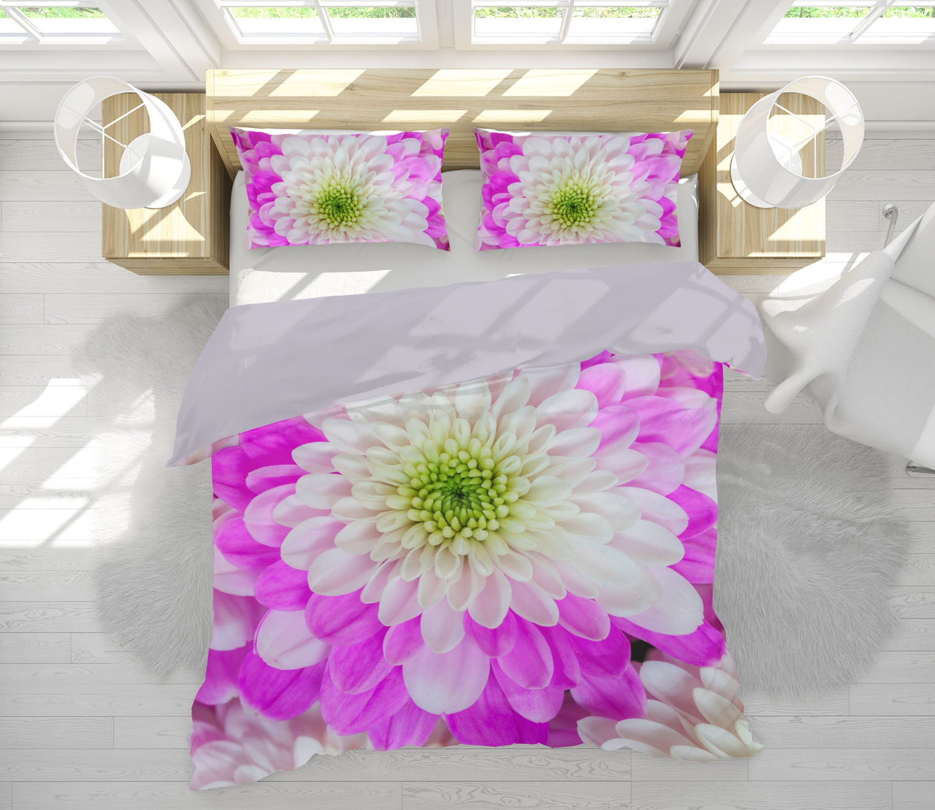 3D Red Chrysanthemum 1024 Assaf Frank Bedding Bed Pillowcases Quilt