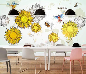 3D Sunflower 1376 Wall Murals Wallpaper AJ Wallpaper 2 