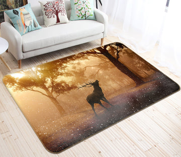 3D Trees Deer 82112 Animal Non Slip Rug Mat