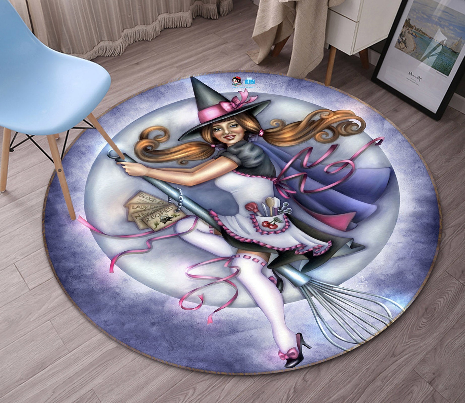 3D Magic Girl 8911 Brigid Ashwood Rug Round Non Slip Rug Mat