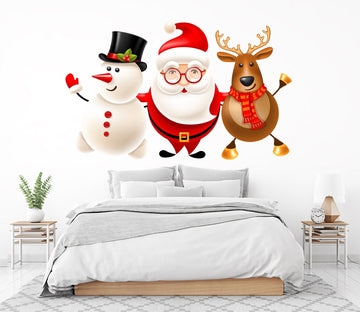 3D Cartoon Deer Snowman 05 Wall Stickers Wallpaper AJ Wallpaper 