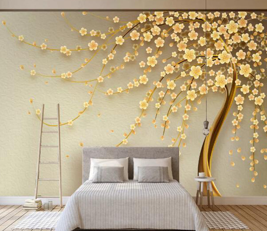 3D Yellow Plum WC1750 Wall Murals