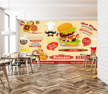 3D Delicious Burger 3022 Wall Murals