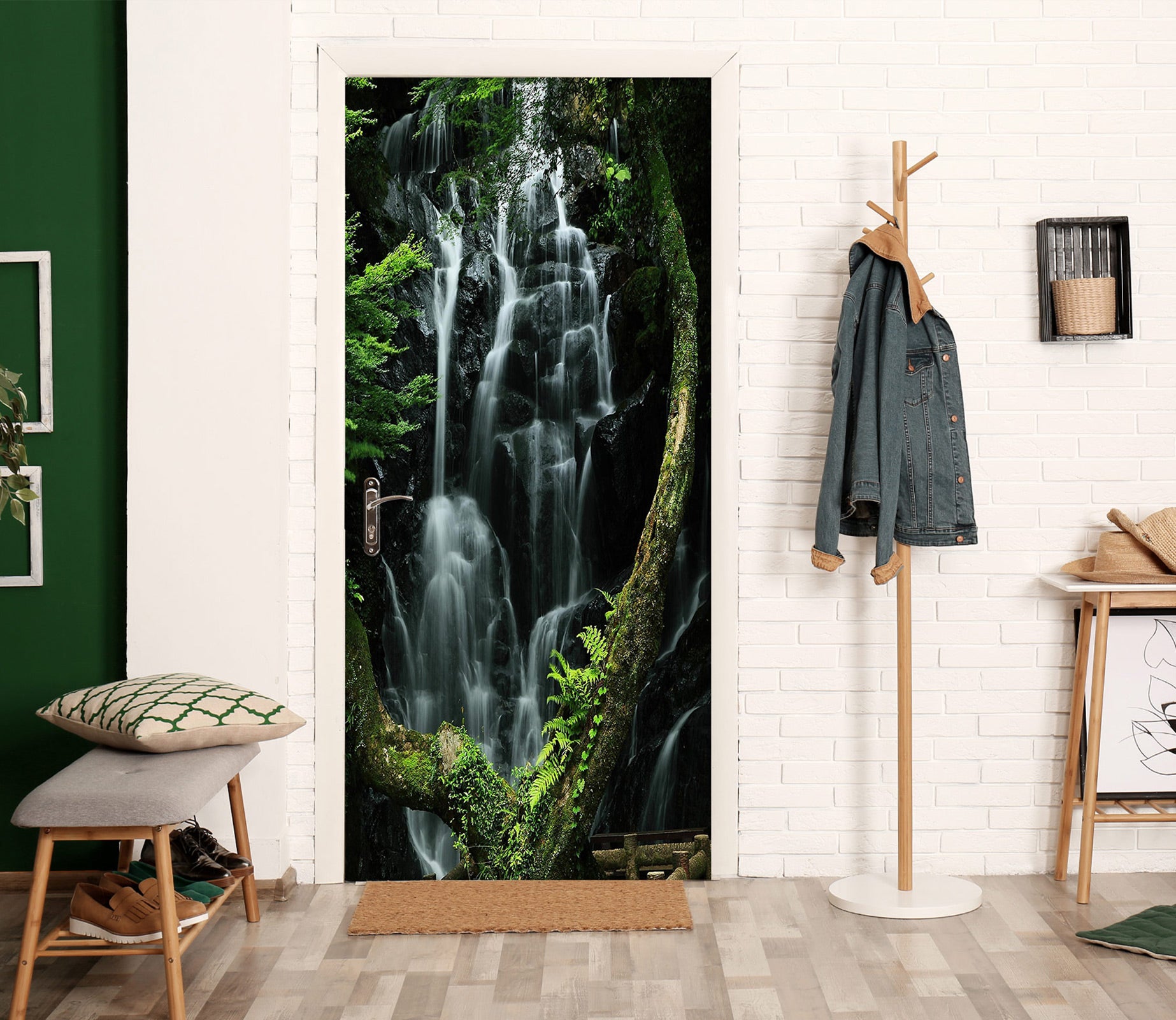 3D Tree Cliff 091 Door Mural