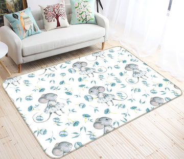 3D Mouse Flower 008 Uta Naumann Rug Non Slip Rug Mat