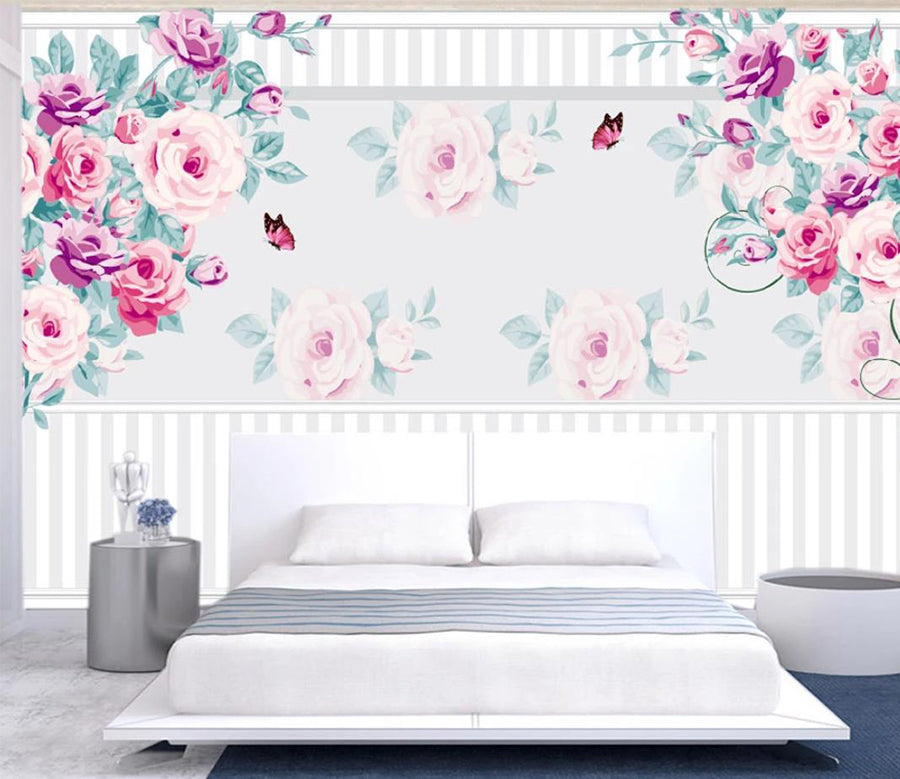 3D Blooming Roses WC481 Wall Murals