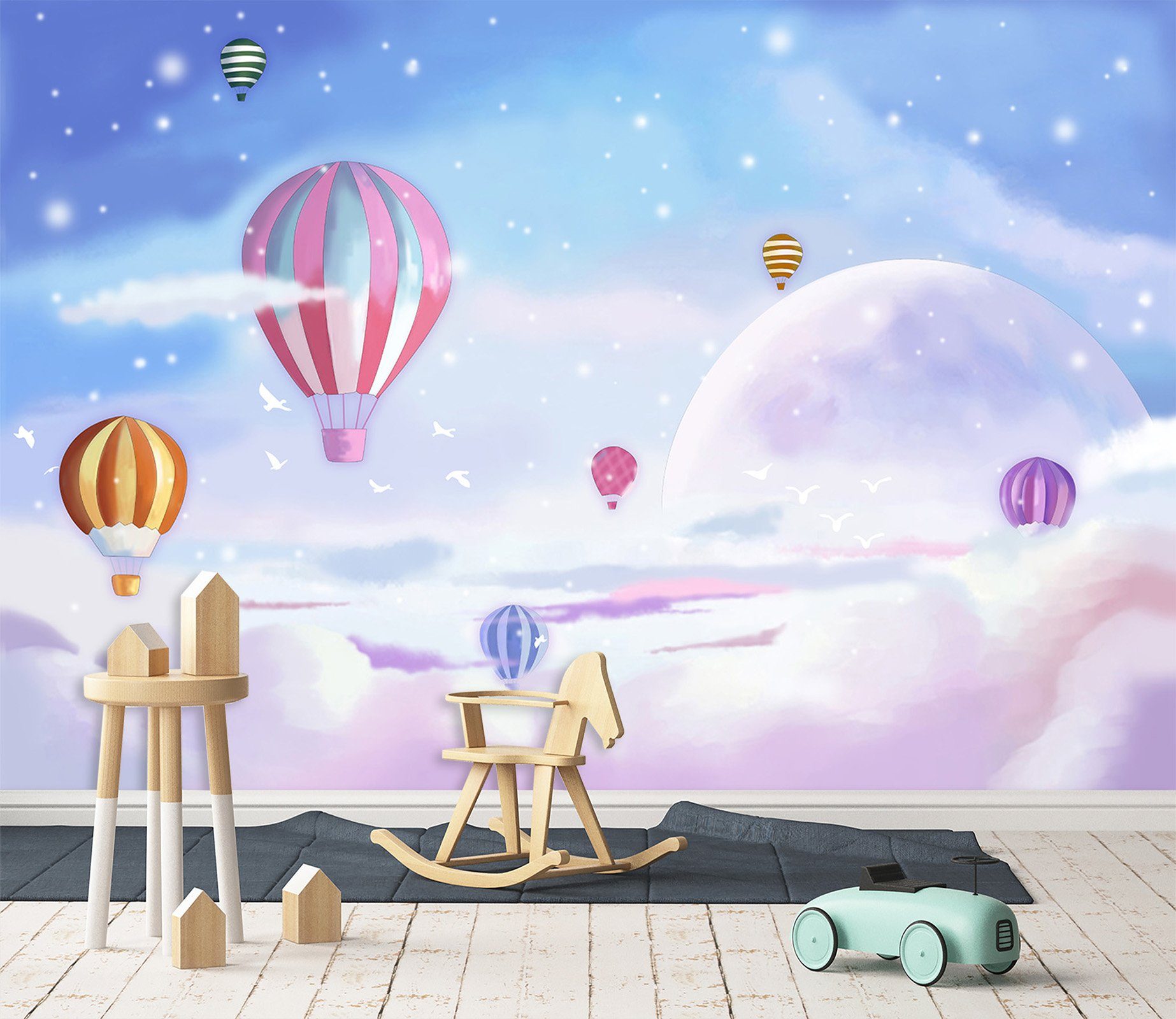 3D Sky Hot Air Balloon 501 Wallpaper AJ Wallpaper 2 