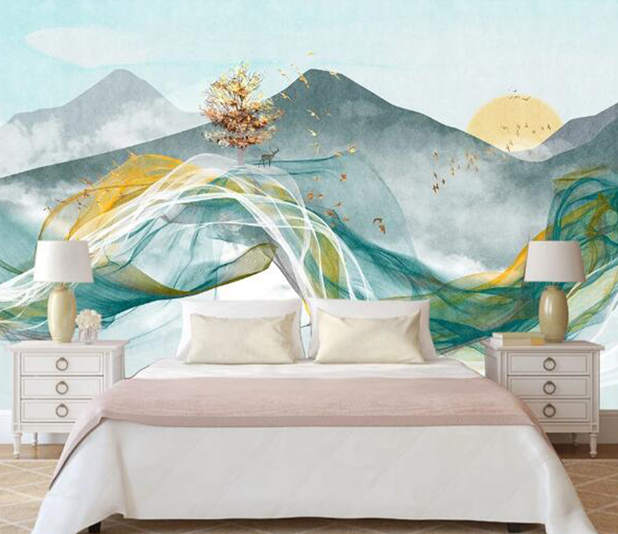 3D Hillside Tree WC2288 Wall Murals