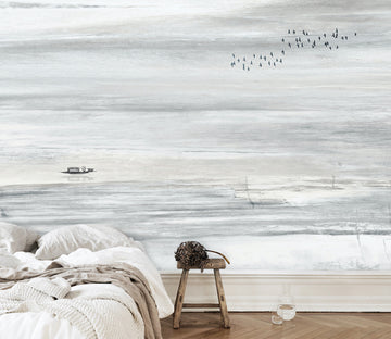 3D Black Boat WG113 Wall Murals