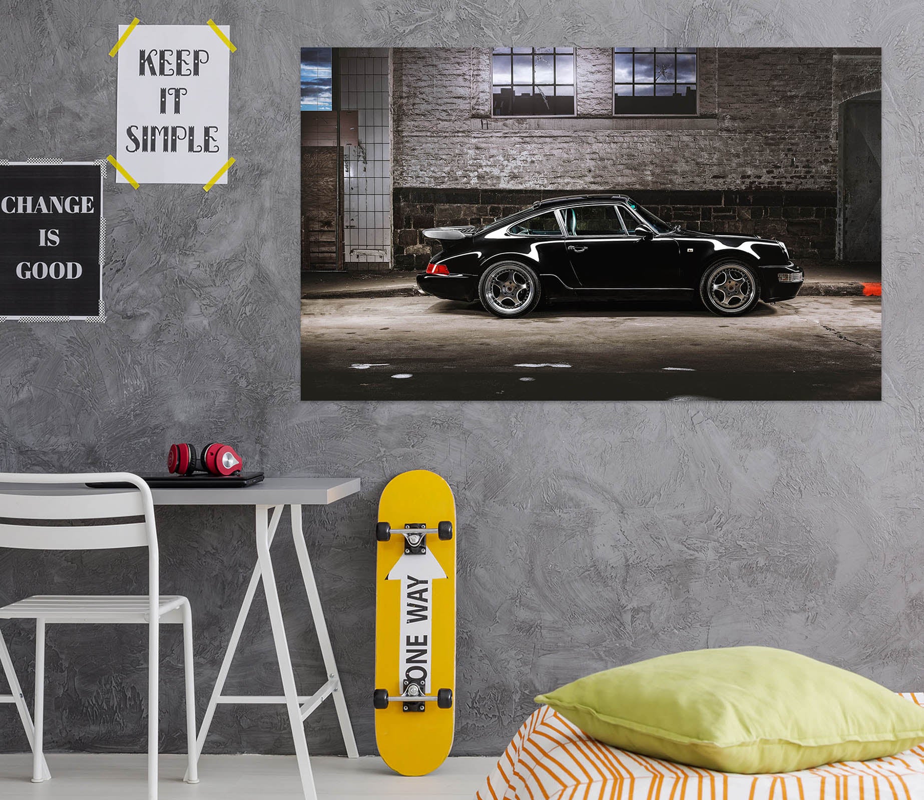 3D Black Luxury Car 1087 Wall Sticker