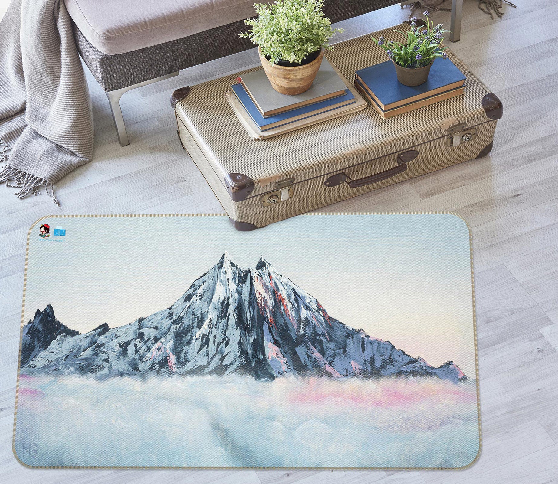 3D Mountain Top Fog 753 Marina Zotova Rug Non Slip Rug Mat