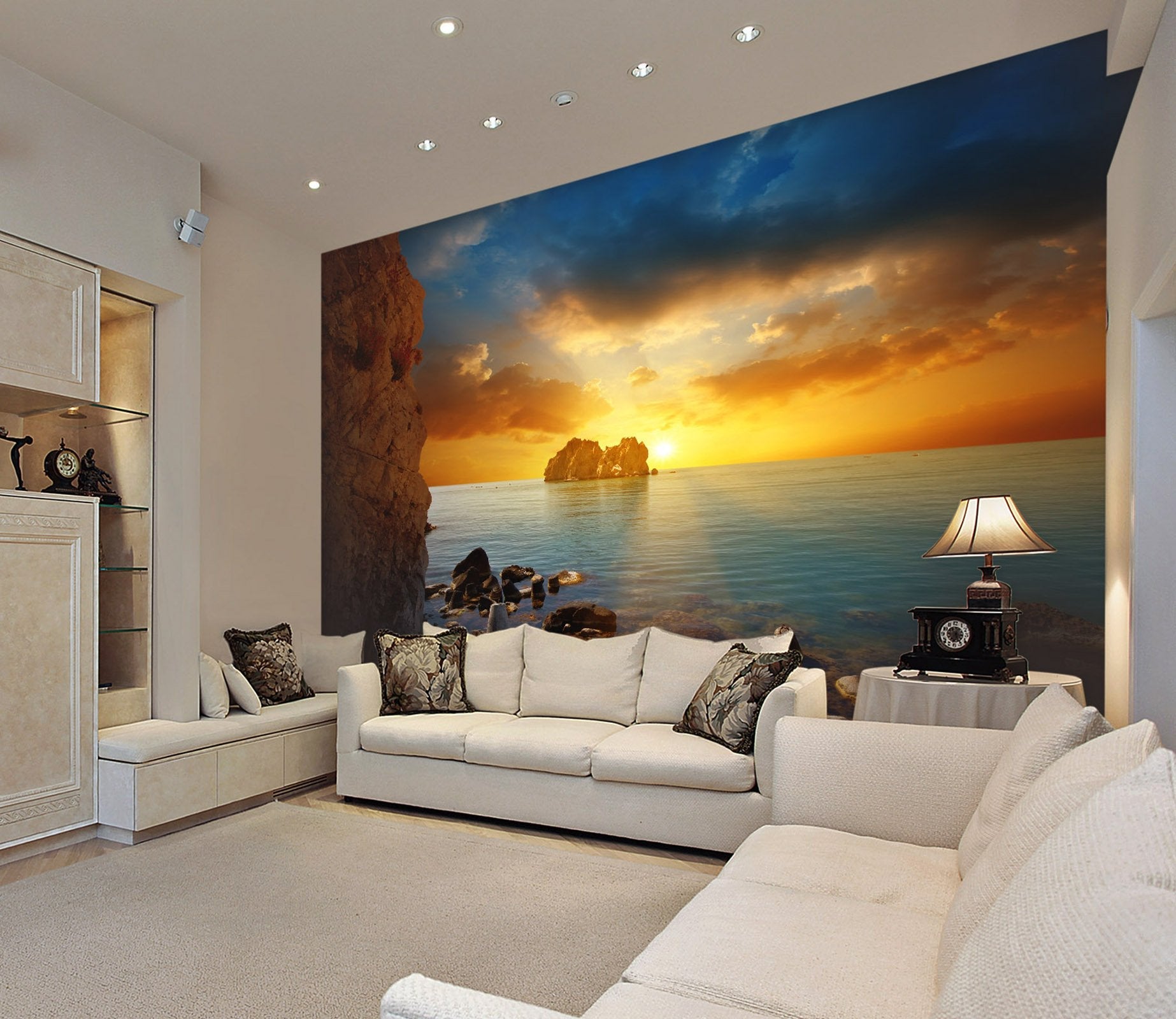 3D dusk ocean view 32 Wall Murals Wallpaper AJ Wallpaper 