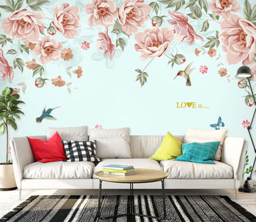 3D Flowers Birds 2061 Wall Murals