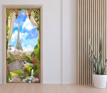 3D Tower Flower Bush 22172 Door Mural