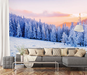 3D Snow Mountain Tree 58041 Wall Murals