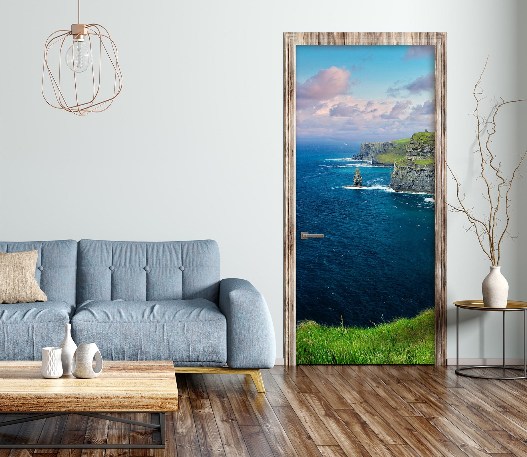 3D Blue Sea Grass 11106 Kathy Barefield Door Mural