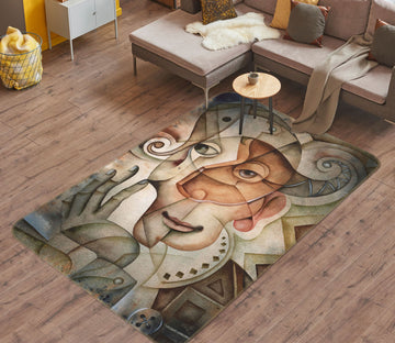 3D Abstract Portrait 33200 Non Slip Rug Mat