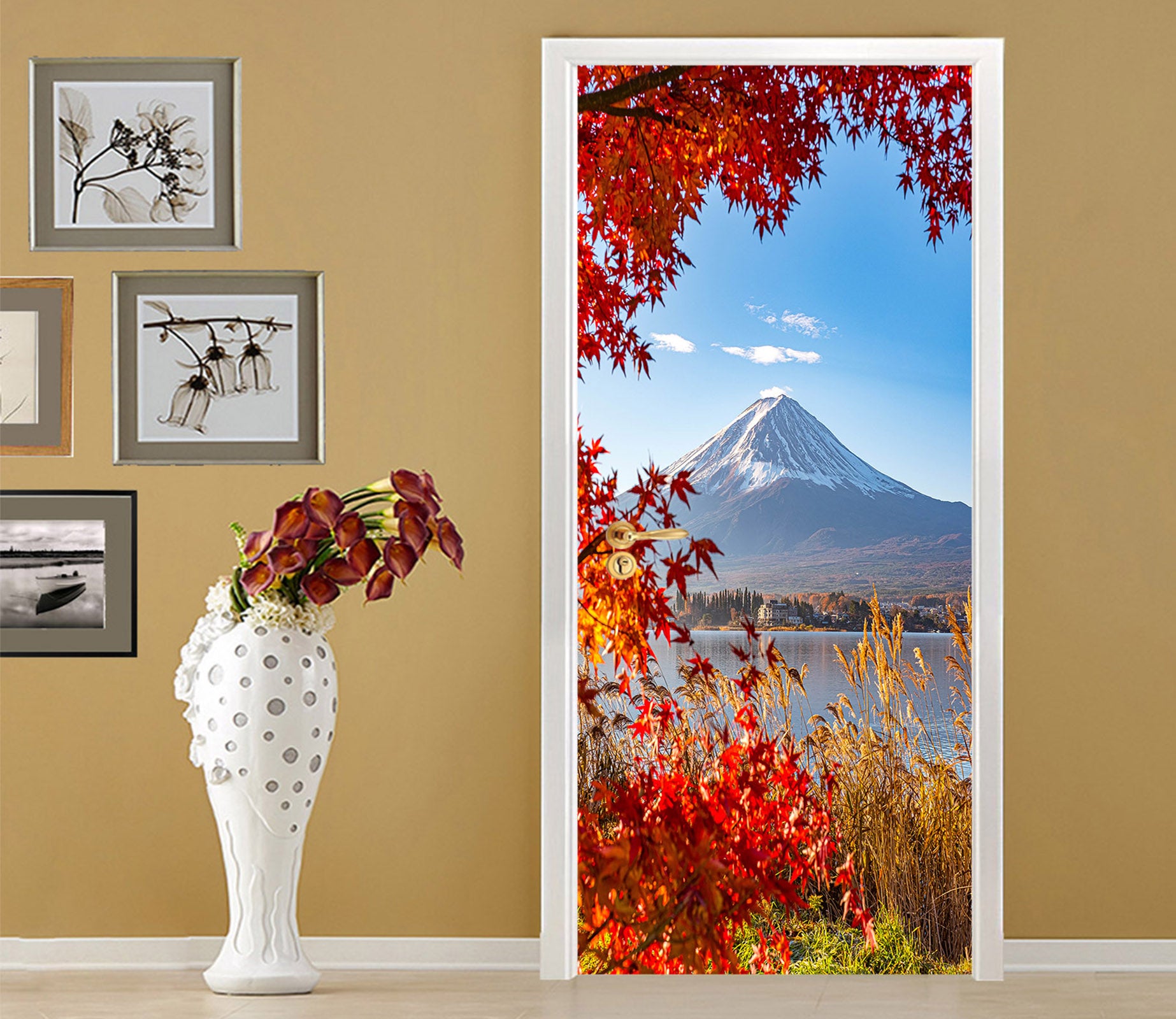 3D Snow Mountain Maple 22166 Door Mural