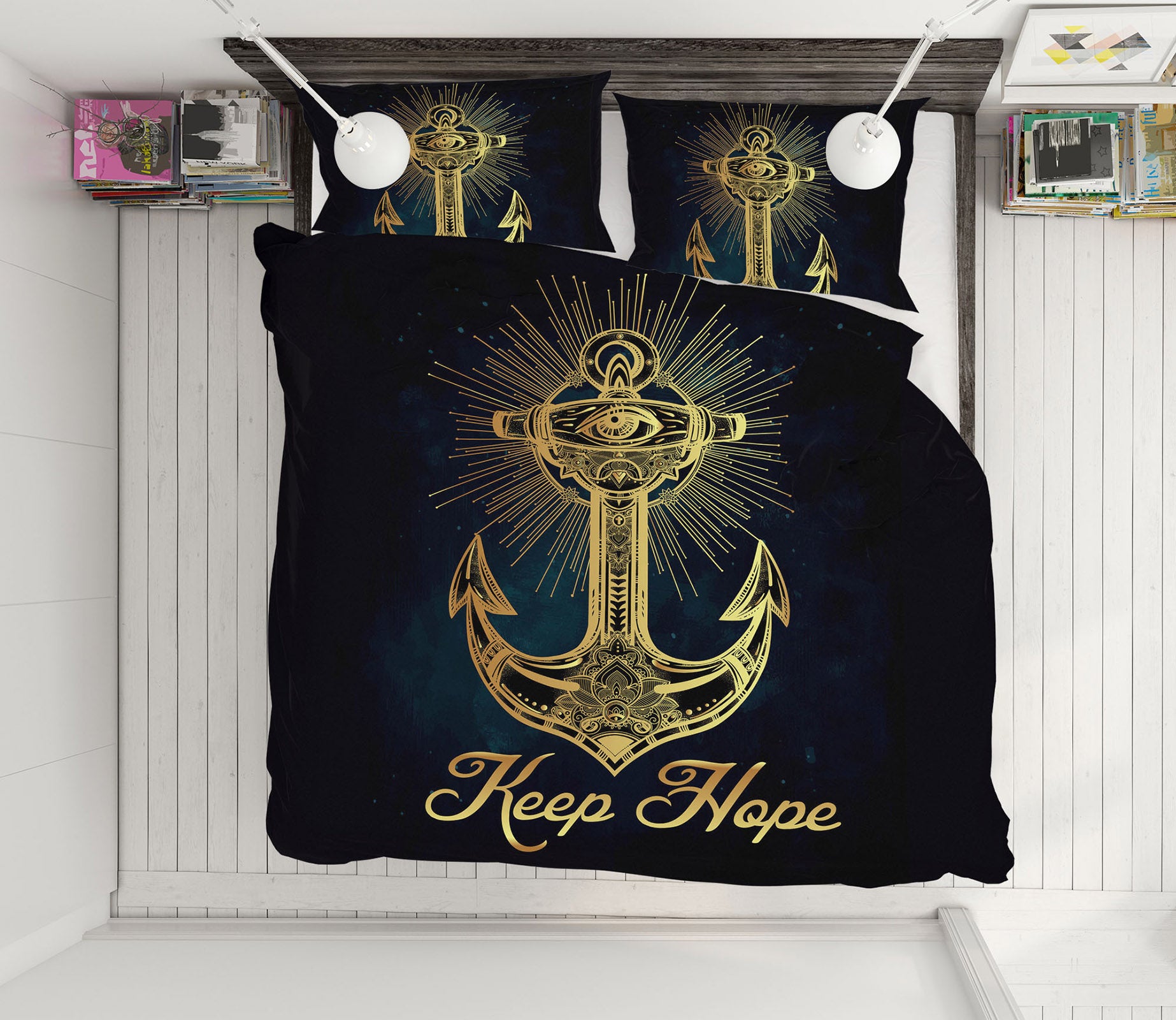 3D Anchor 61091 Bed Pillowcases Quilt