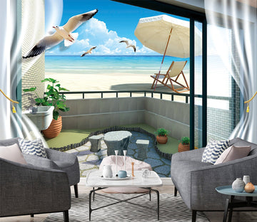 3D Seagull Sea 1516 Wall Murals Wallpaper AJ Wallpaper 2 