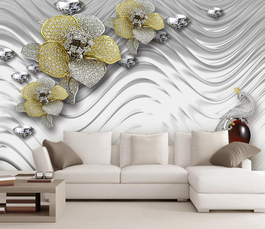 3D Diamond Flower WC285 Wall Murals