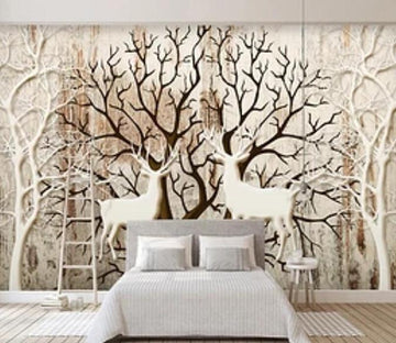 3D Deer Forest 1385 Wall Murals Wallpaper AJ Wallpaper 2 