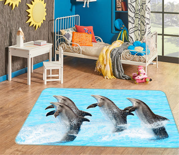 3D Three Jump Dolphins 38118 Animal Non Slip Rug Mat