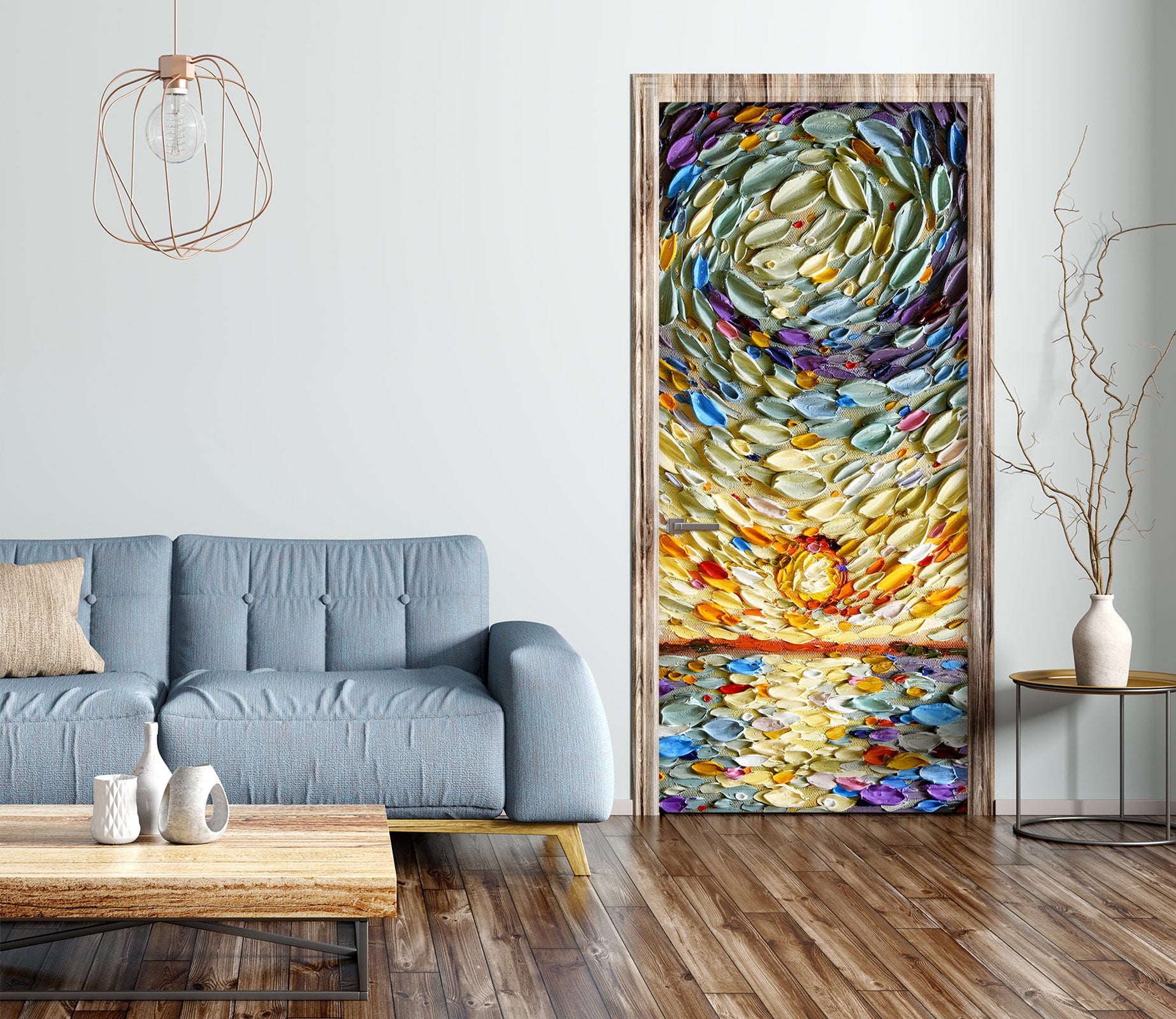 3D Sunset Pattern 112220 Dena Tollefson Door Mural