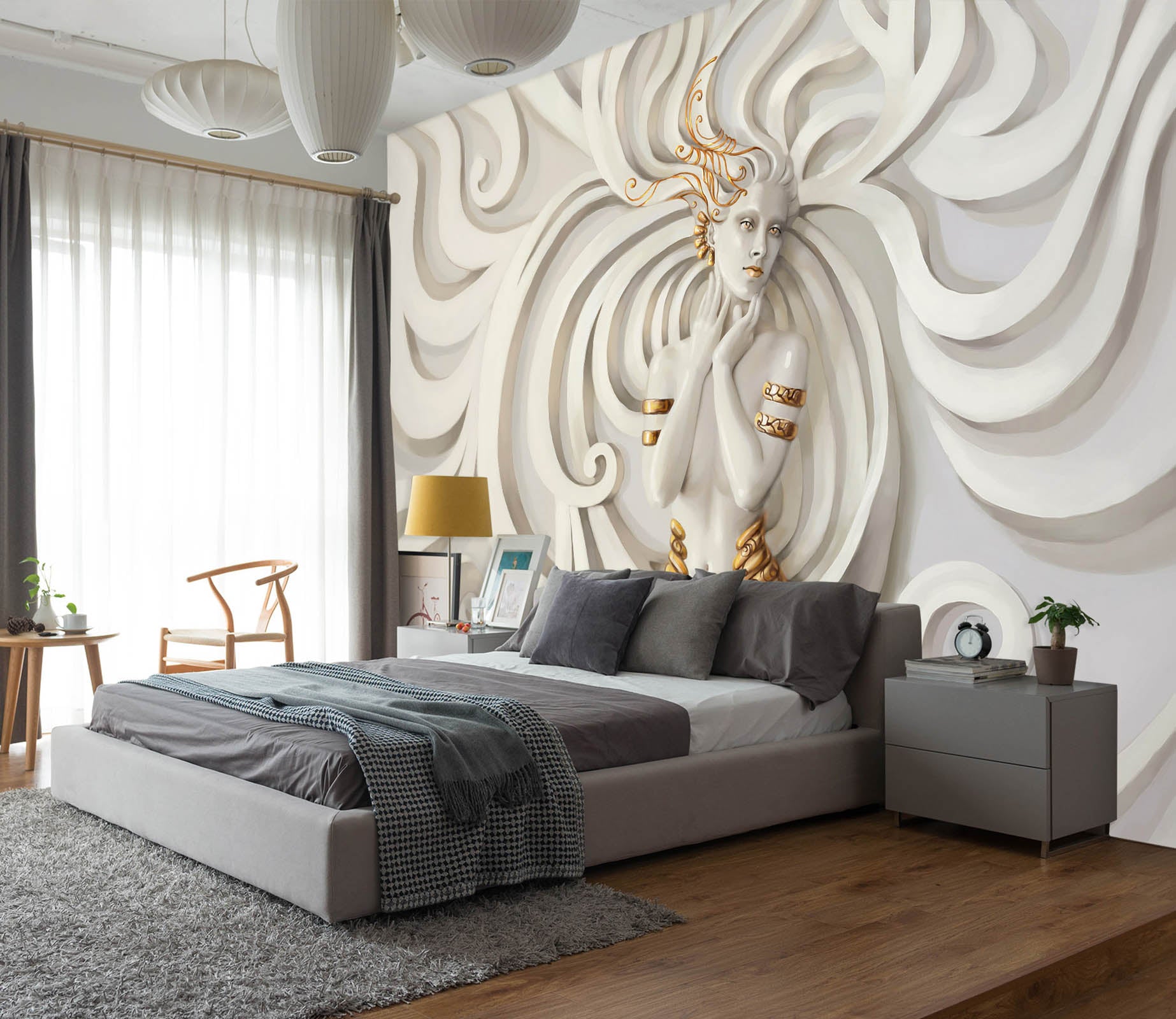 3D Female Sculpture 1117 Wall Murals