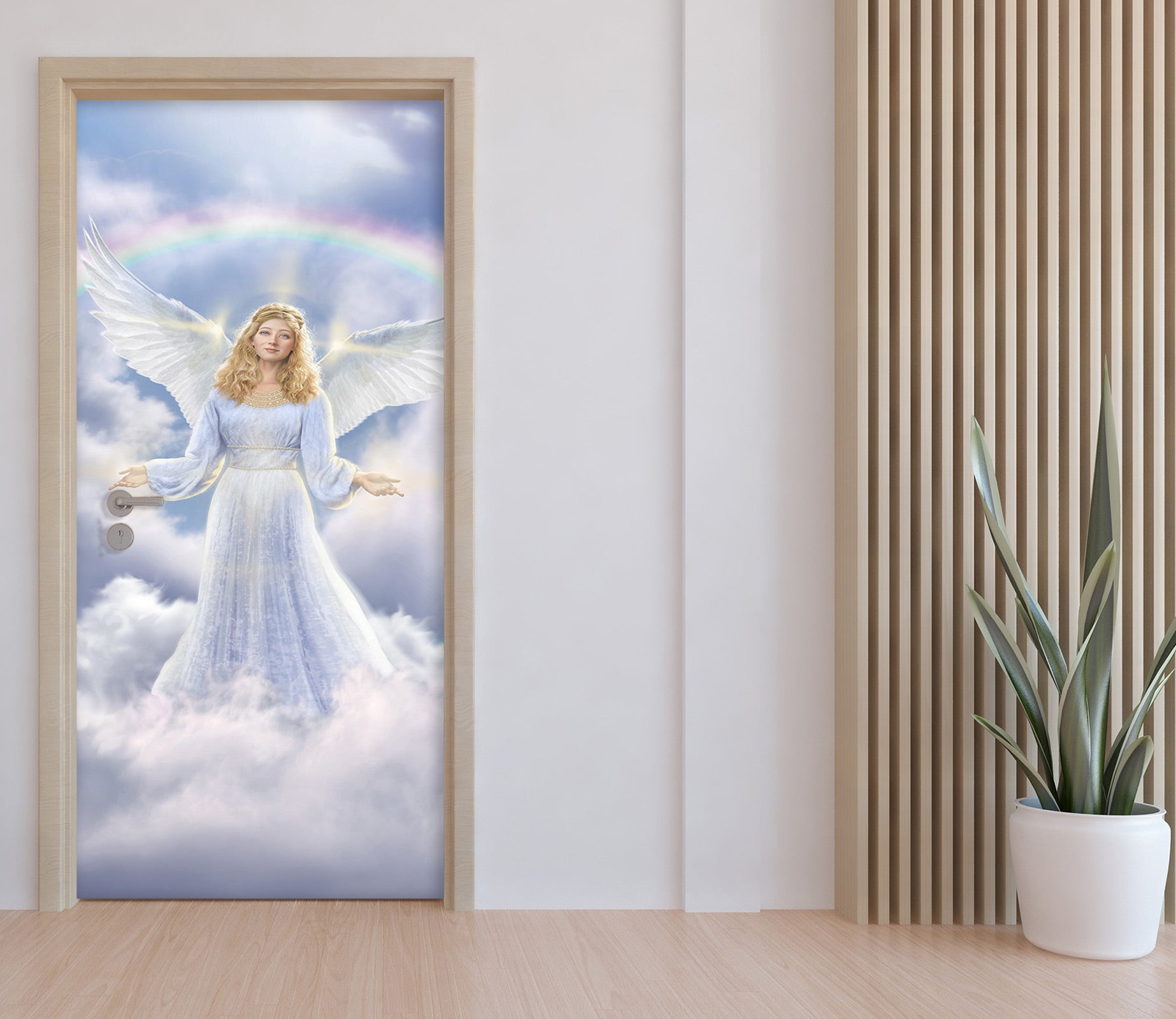 3D Cloud Angel Rainbow 112112 Jerry LoFaro Door Mural