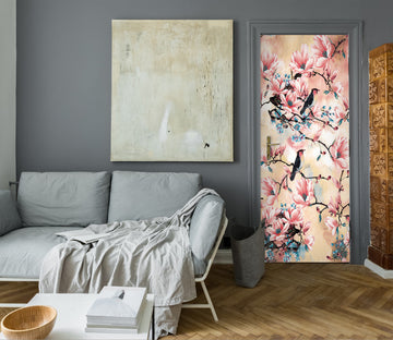 3D Flower Branch Bird 24192 Door Mural