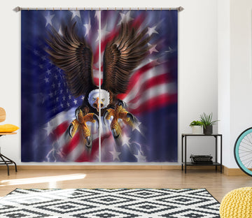 3D Patriotic Eagle 86061 Jerry LoFaro Curtain Curtains Drapes