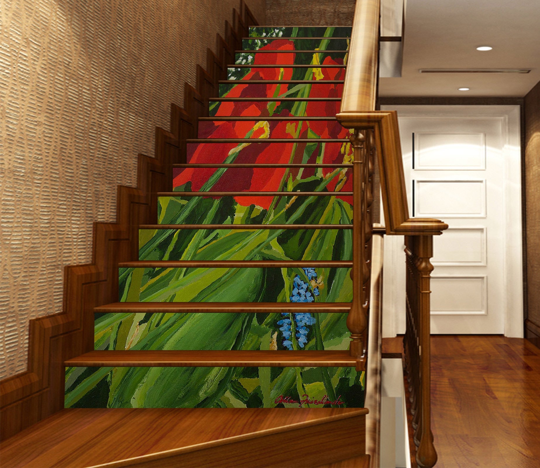 3D Flowers Red 89201 Allan P. Friedlander Stair Risers