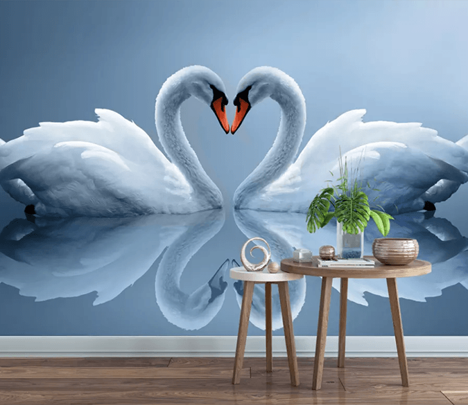 3D Swan Lake 886 Wall Murals Wallpaper AJ Wallpaper 2 