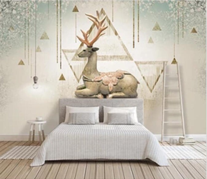 3D Deer Squatting 1845 Wall Murals Wallpaper AJ Wallpaper 2 