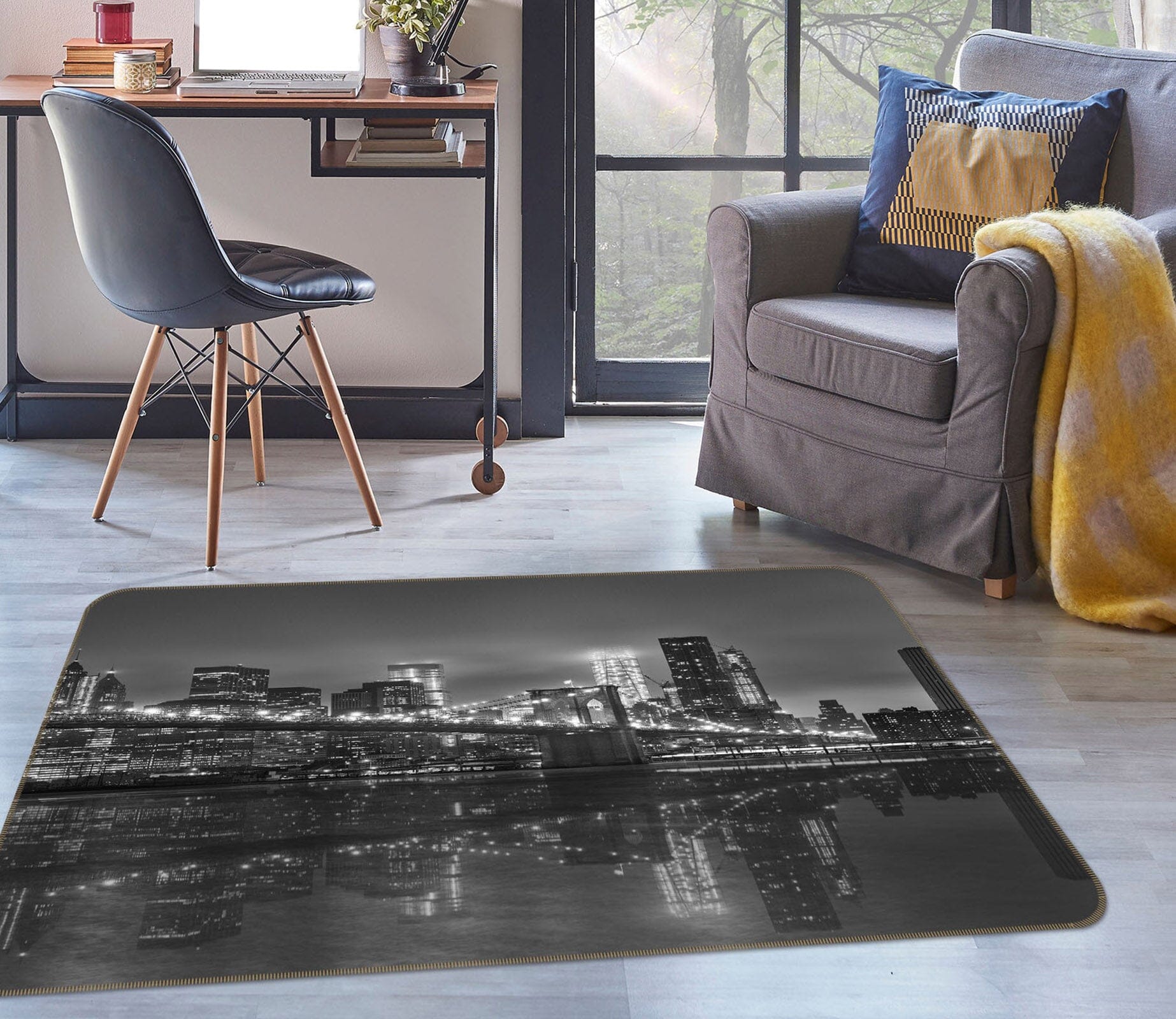 3D Grey City 1100 Marco Carmassi Rug Non Slip Rug Mat Mat AJ Creativity Home 