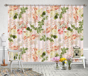 3D Pink Garden 130 Uta Naumann Curtain Curtains Drapes