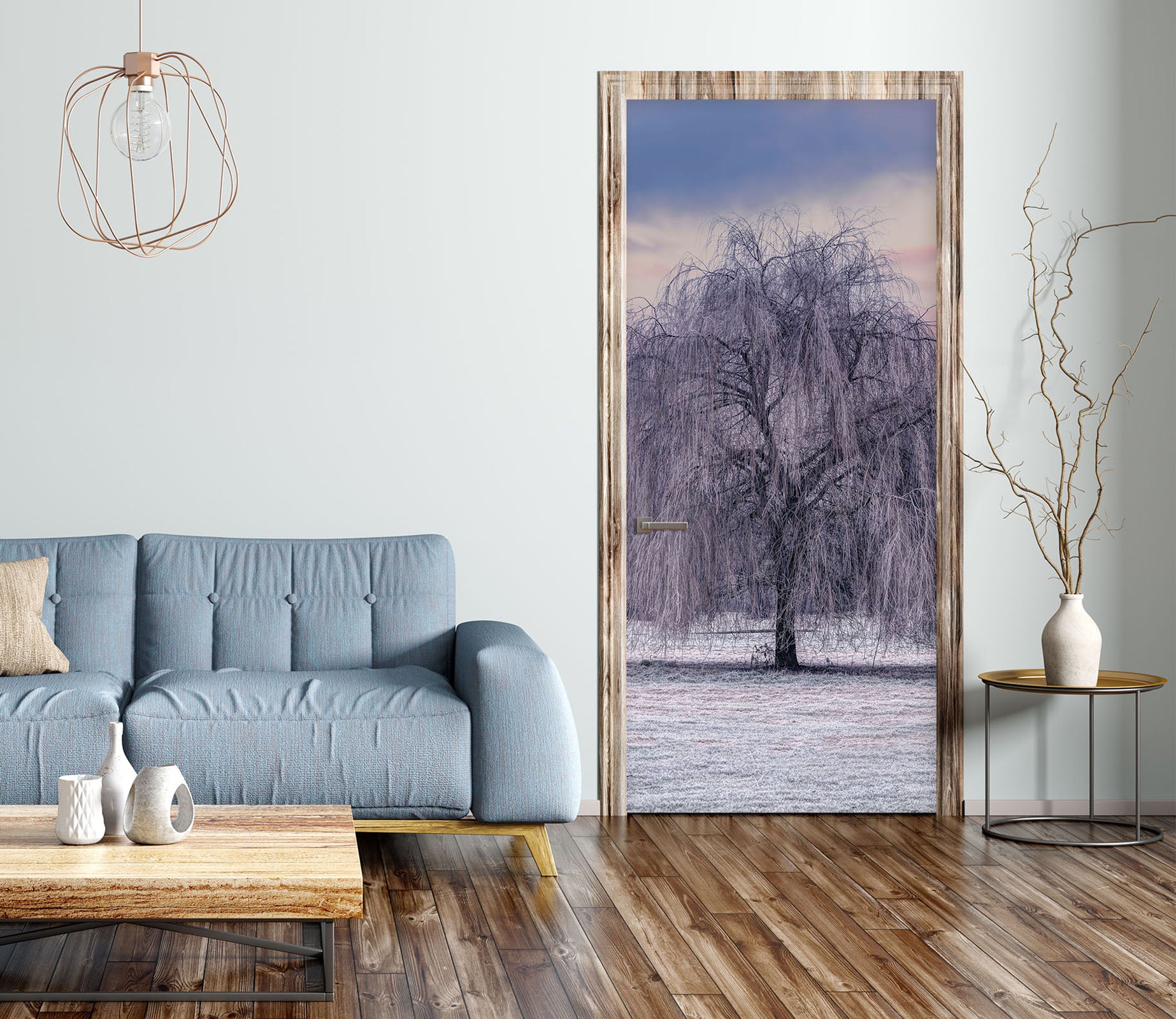 3D Snow Willow 5026 Assaf Frank Door Mural