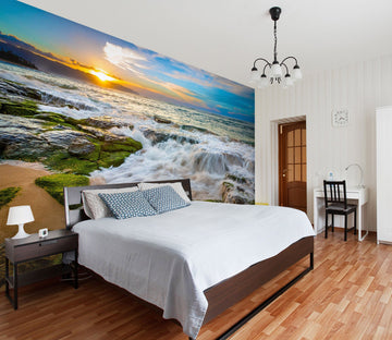 3D Sunset Glow Sea 10 Wall Murals Wallpaper AJ Wallpaper 2 