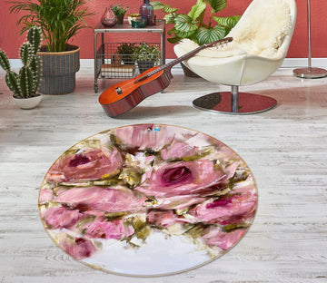 3D Elegant Rose 783 Skromova Marina Rug Round Non Slip Rug Mat