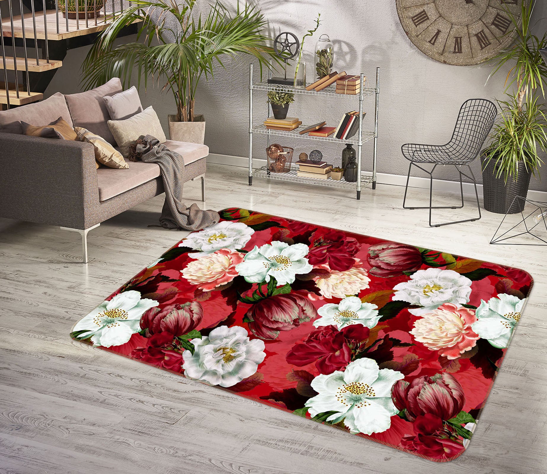 3D Beautiful Flowers 156 Uta Naumann Rug Non Slip Rug Mat