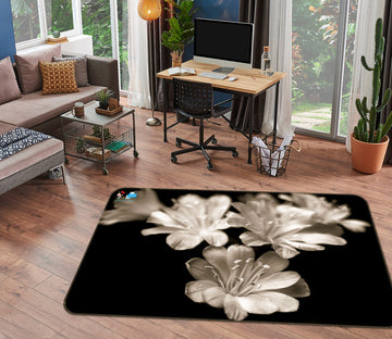 3D White Flower 6701 Assaf Frank Rug Non Slip Rug Mat