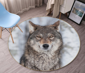 3D Wolf 37245 Animal Round Non Slip Rug Mat