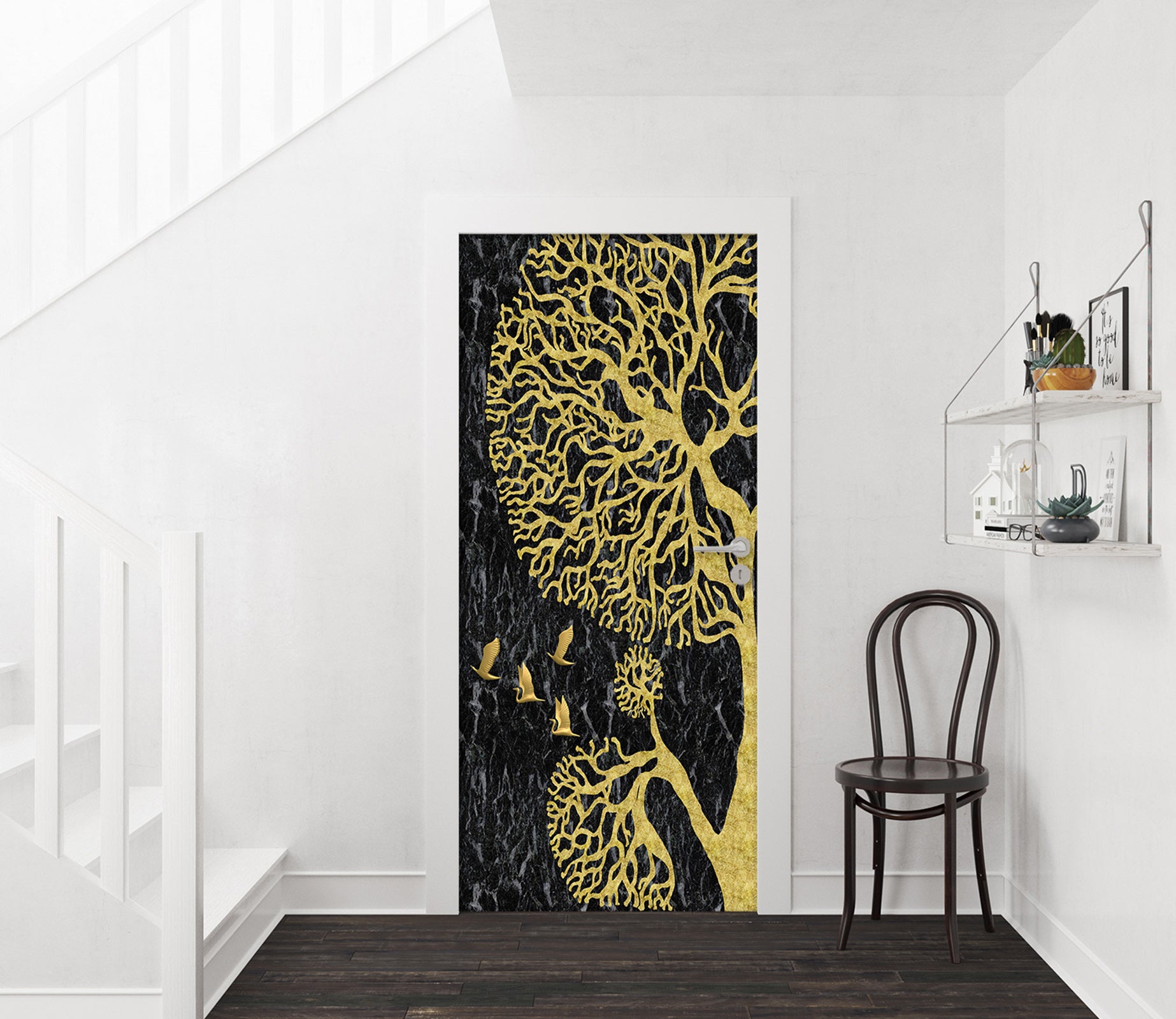 3D Golden Tree 21210 Door Mural