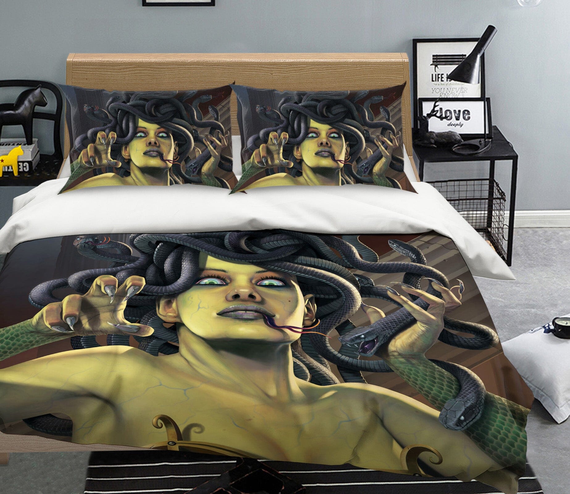 3D Medusa 059 Bed Pillowcases Quilt Exclusive Designer Vincent Quiet Covers AJ Creativity Home 