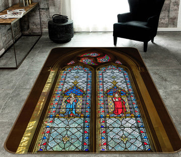 3D Religious Window 191 Assaf Frank Rug Non Slip Rug Mat