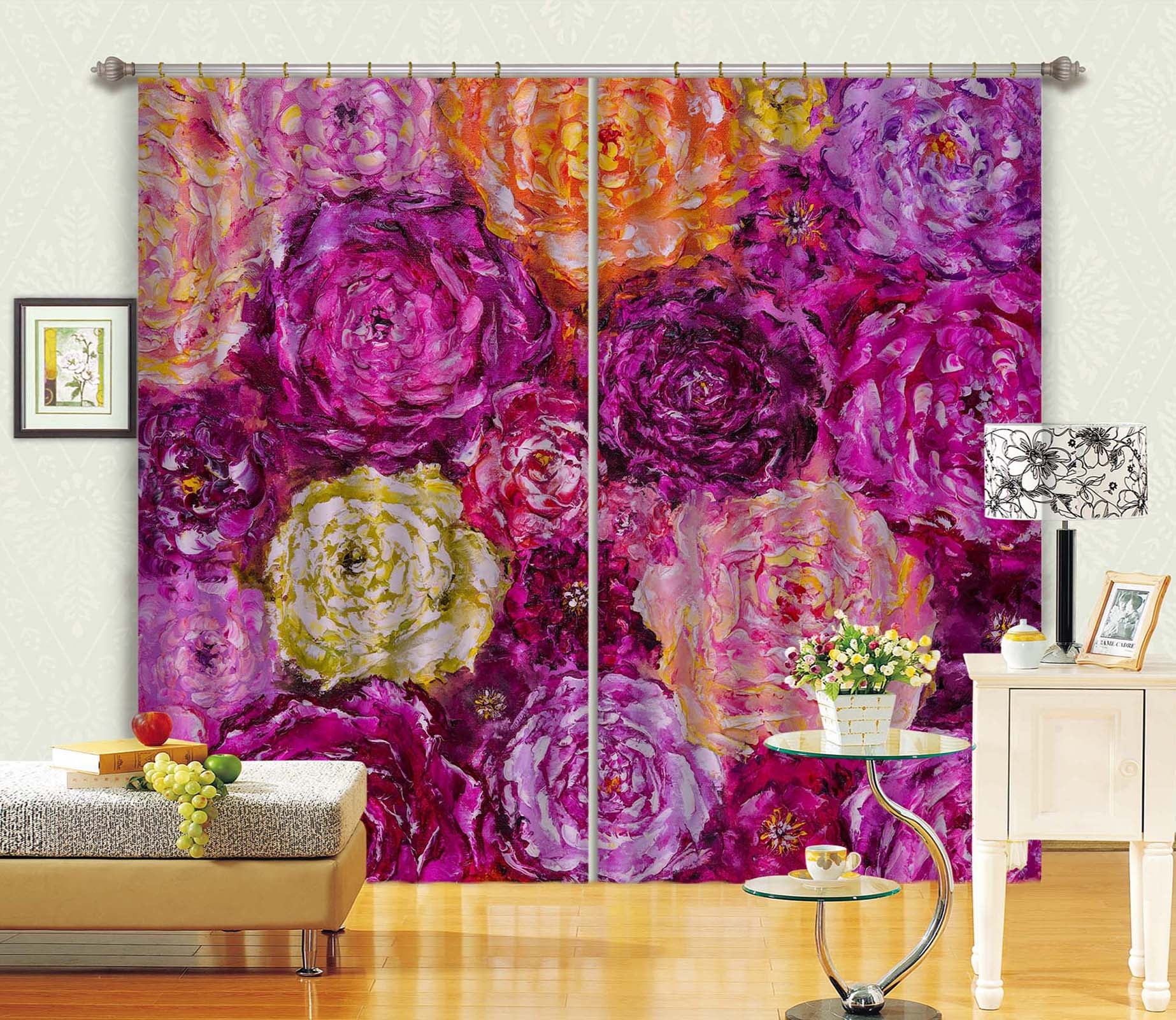 3D Bright Flowers 2395 Skromova Marina Curtain Curtains Drapes