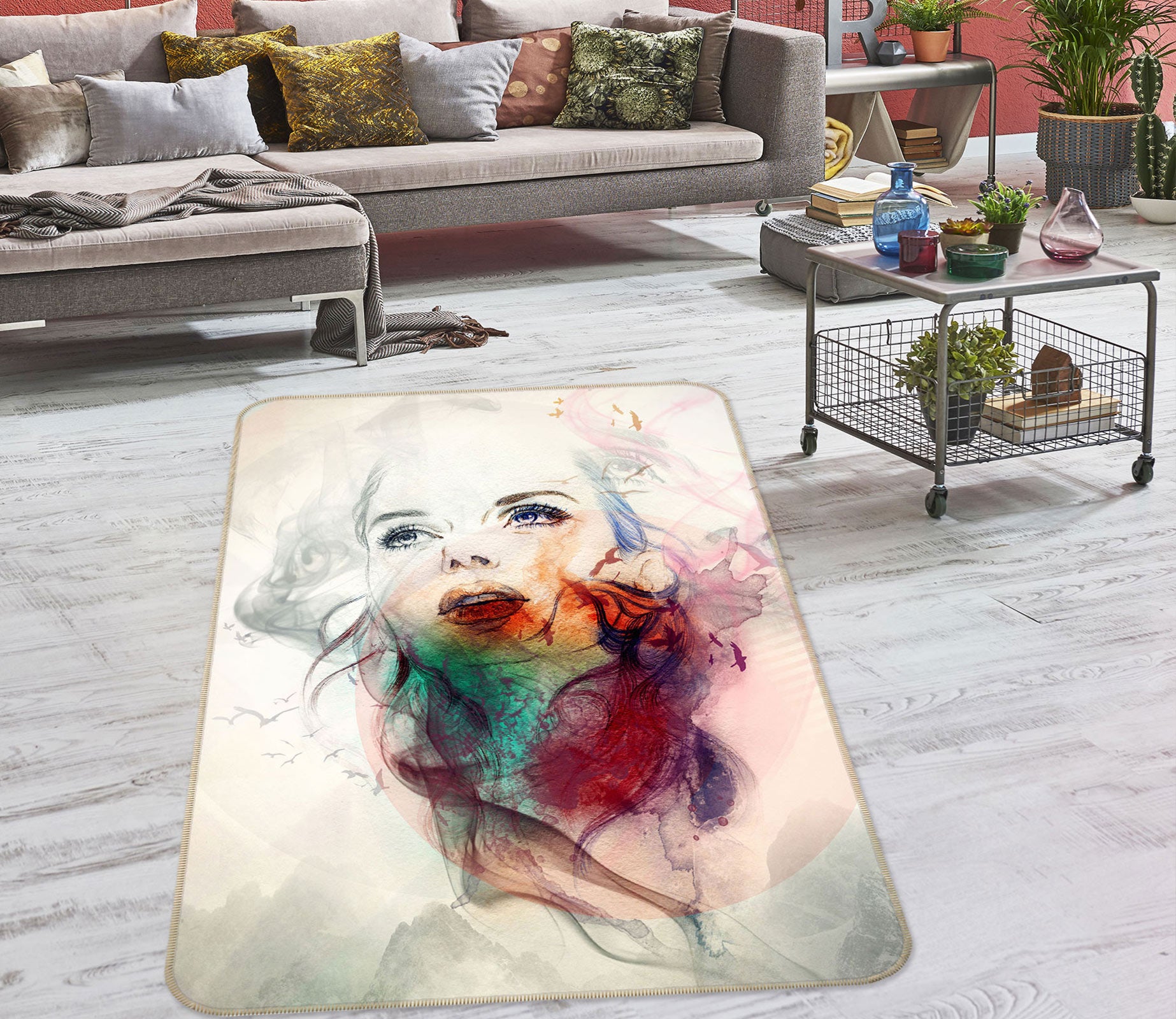 3D Beautiful Woman 77243 Non Slip Rug Mat